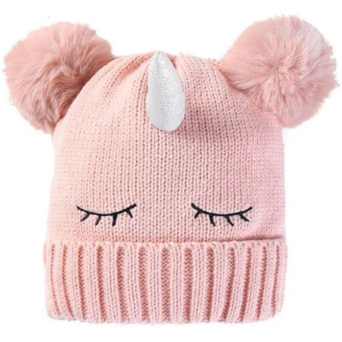 Cagoule Licorne Pour Enfant - Bonnet En Acrylique 100%, Lavable 40°C, Motif Brodé