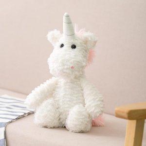 Peluche Licorne Rose Et Blanche